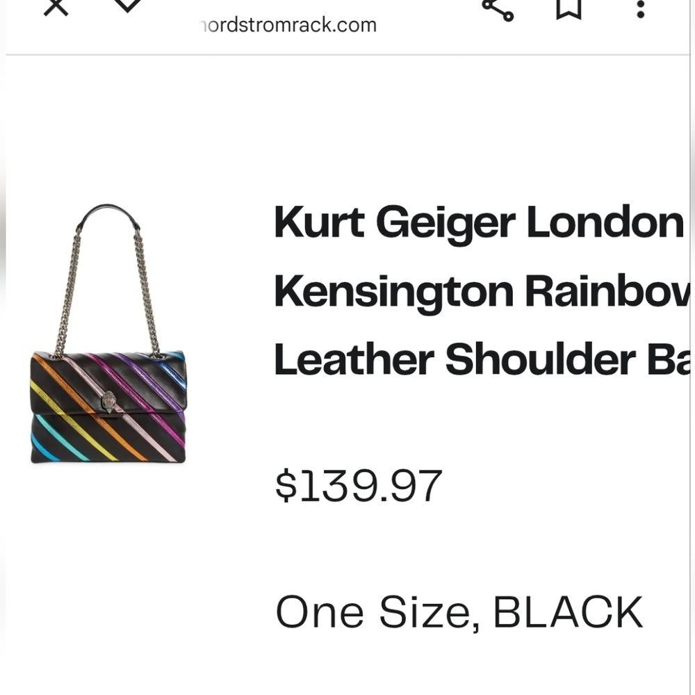 Kurt Geiger London Rainbow Leather Shoulder Bag From NORDSTROM RACK